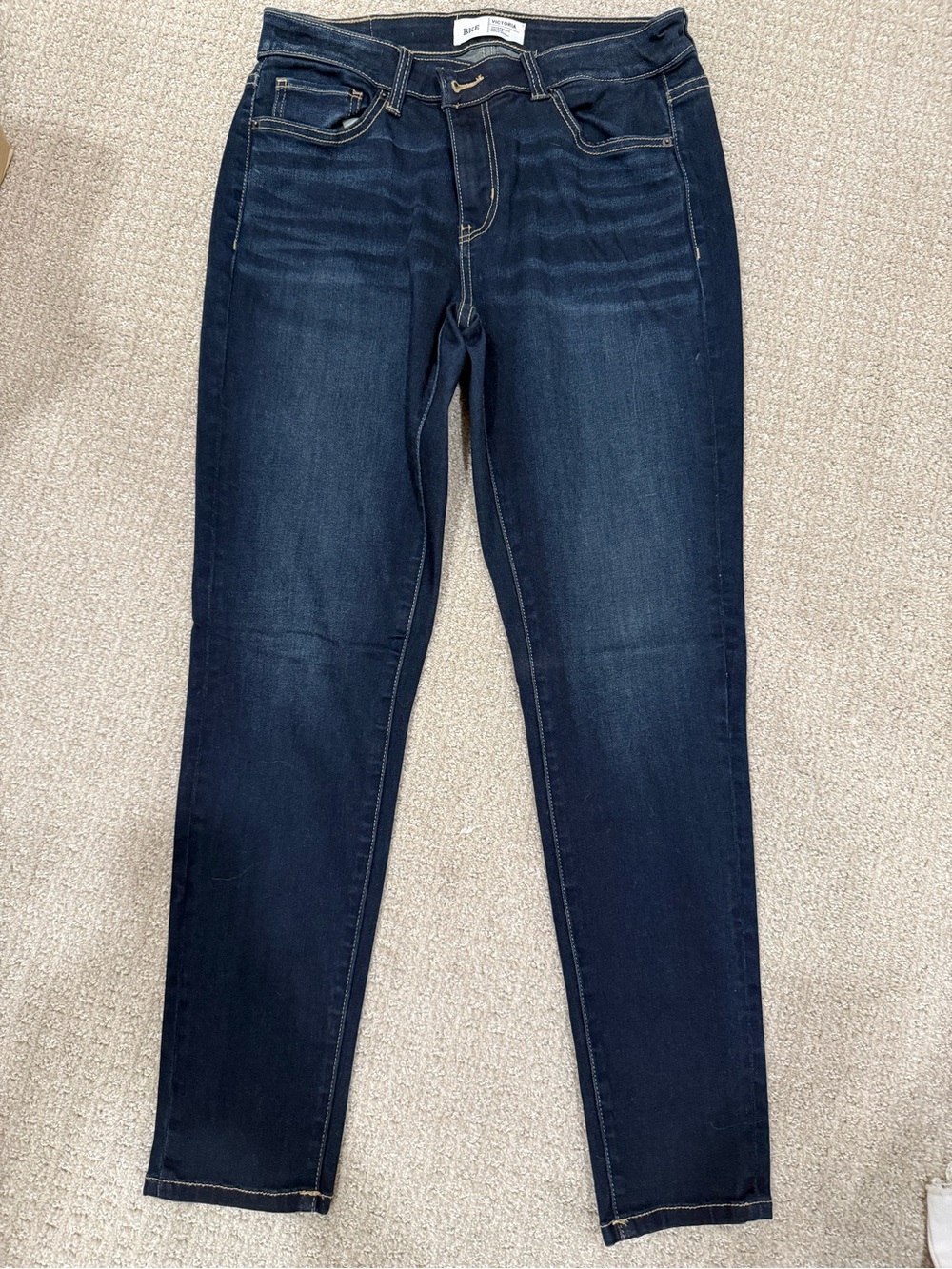 BKE Victoria Mid Rise Dark Blue Ankle Skinny Jeans for Women